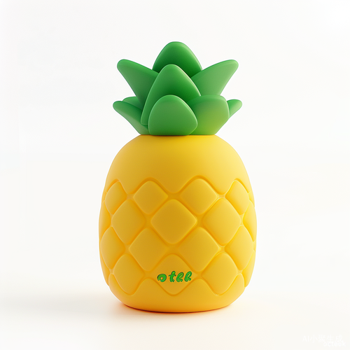 Cute Pineapple Rubber Toy Otlek Yellow Green Flat Design