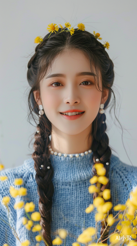 Traditional Chinese Beauty with Pearl Earrings