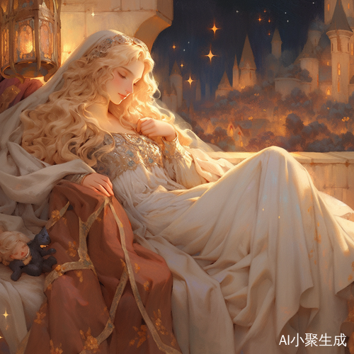 城堡里的美丽长卷发公主