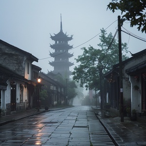 Jiangnan town, misty rain Jiangnan, photography, photography panorama [1771725538] ar 9:16 stylize 200