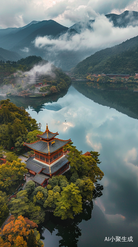 西湖边的孤山寺和贾亭