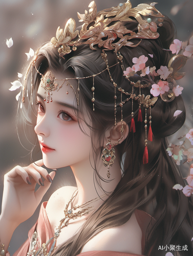 中国飘逸美女银发清澈眼睛古风装扮