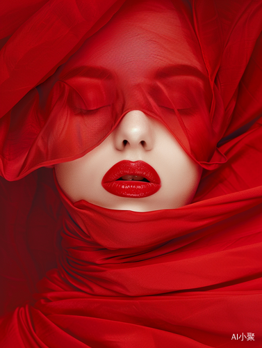 Stunning Woman in Red Silk: A Fashion Photograph by Hedi Slimane