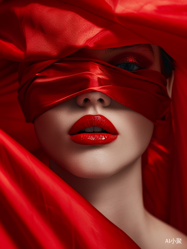 Stunning Woman in Red Silk: A Fashion Photograph by Hedi Slimane