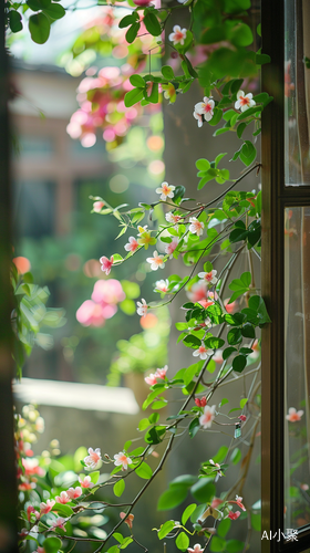 春色盎然，花园窗外唯美系风景