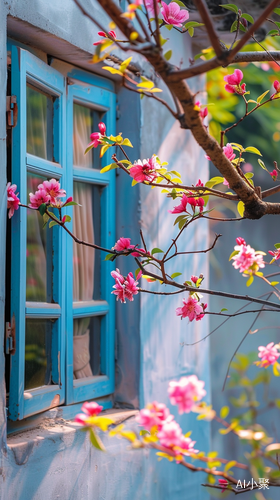 春色盎然，花园窗外唯美系风景