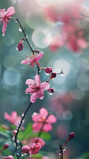 鲜艳的夏日花朵，绽放着唯美芬芳，晨露晶莹欲滴，微风轻拂，娇艳欲滴，犹如一幅令人陶醉的画卷。