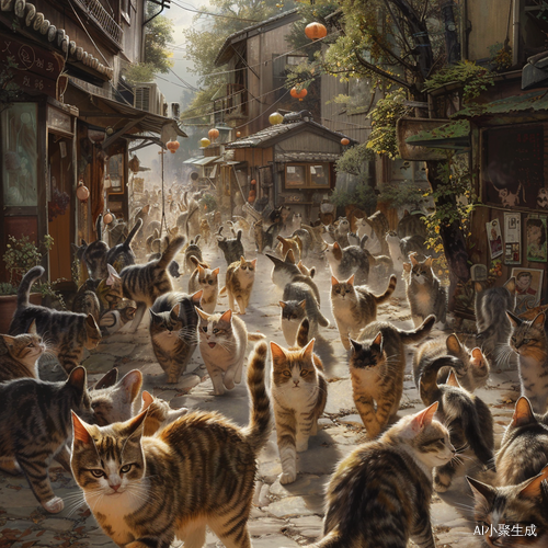 数百流浪猫快速奔袭运动场所