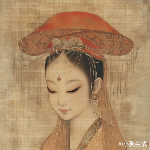 印第安帽下的唐朝美女