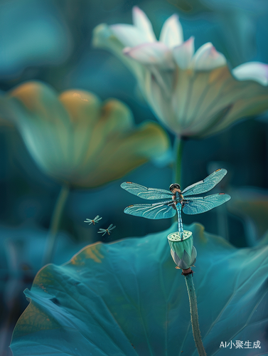 蜻蜓降落的画面