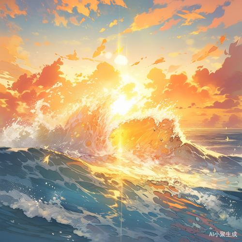 日出海面波光粼粼光辉
