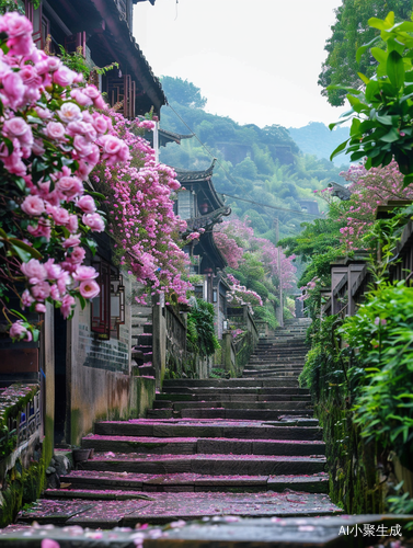 花海山顶江南建筑