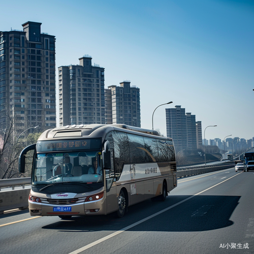 京沈高速公路上的旅游大巴精彩导游讲解