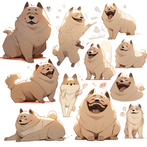 Diverse Expressions of a Cute Dog in Keith Harlem's Graffiti Style