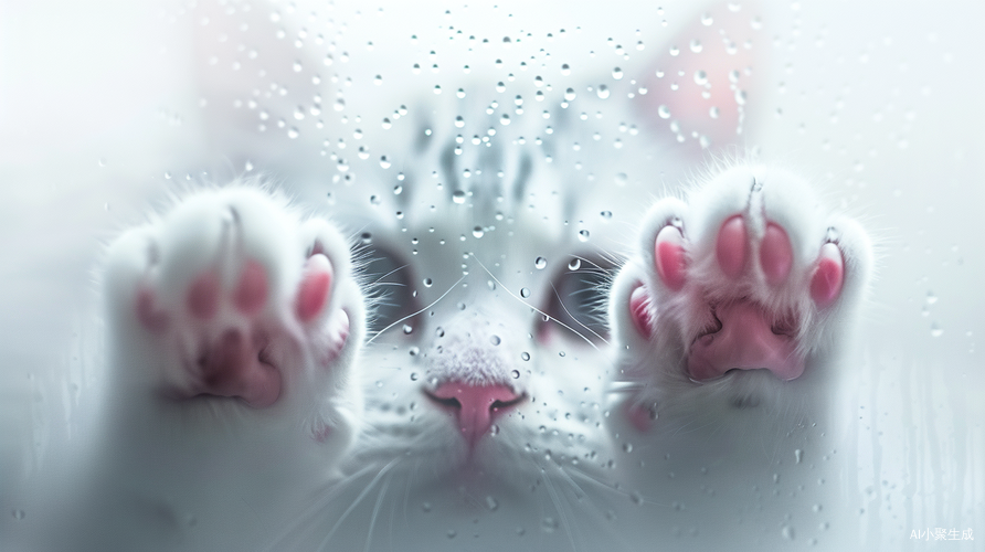 Frosted Glass Cat: Minimalist Cartoon Close-up