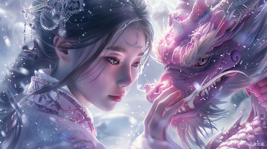 Chinese Girl with Dragon: Realistic Rendering