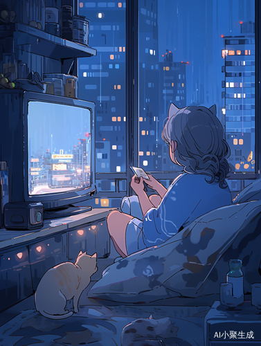 夜晚动漫少女的治愈之家