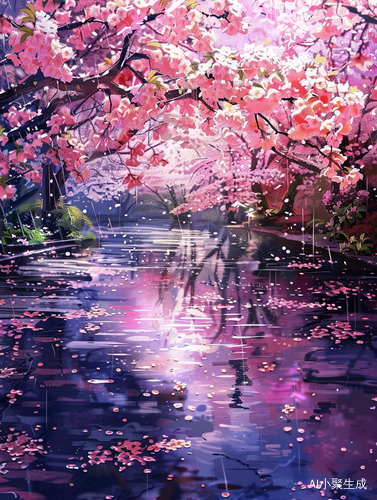樱花凋零美丽瞬间与雨中绚烂绽放