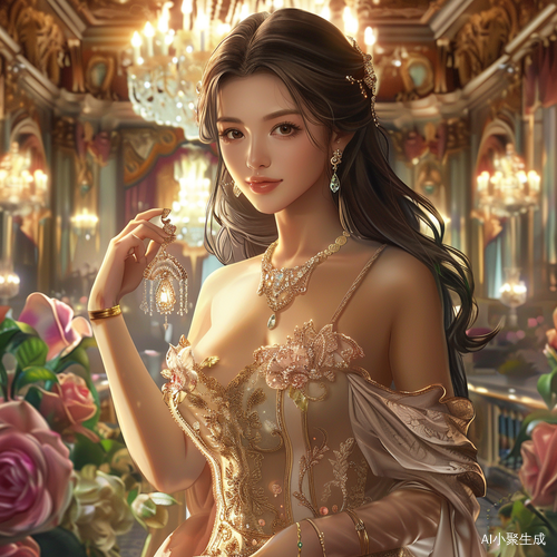 华丽晚礼服下的豪门千金优雅气质展现