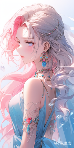 蓝色长裙女子手执长剑独特外貌