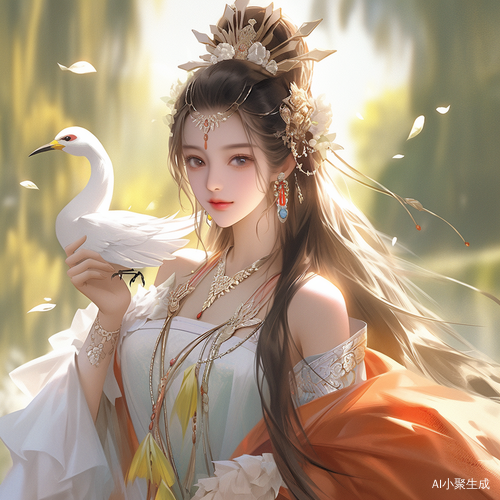 中国古风公主优雅姿态与精美妆容