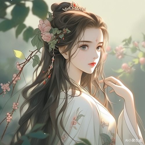恍如画卷中的古风仙子绽放优雅与温柔