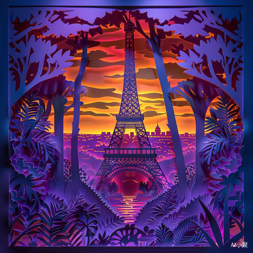 Prize Winning 3D Paper Cutting Artwork of Paris Eiffel Tower