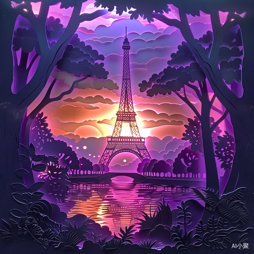 Prize Winning 3D Paper Cutting Artwork of Paris Eiffel Tower