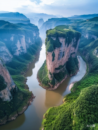 令人惊叹的悬崖自然美景与中国山水画风格