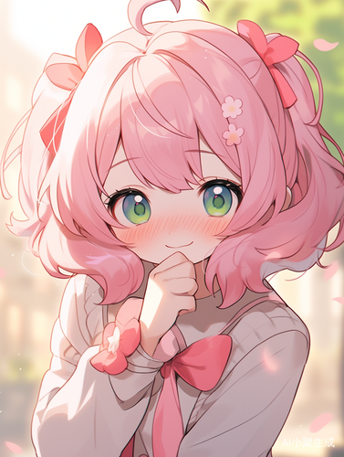 清新可爱的日系少女校园风格卡通动画特写