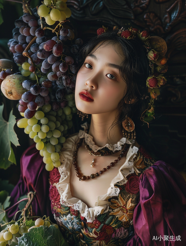丰收的季节葡萄满枝果实累累