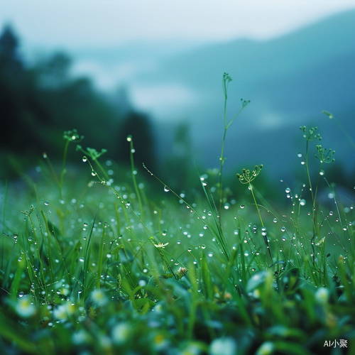 春雨润山谷鸟语花香神秘宁静