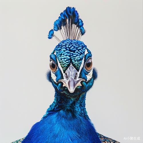 Cute Peacock Realistic Animal Focus on White Background