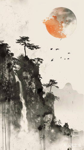 极简山水画大面积留白艺术