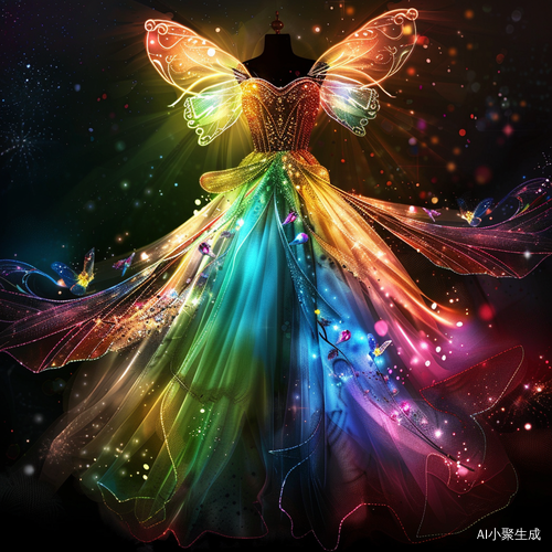 华丽公主裙配饰宝石翡翠珍珠花香彩虹翅膀