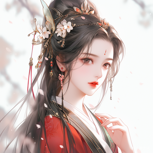 双马尾少女古风装扮魅力四射