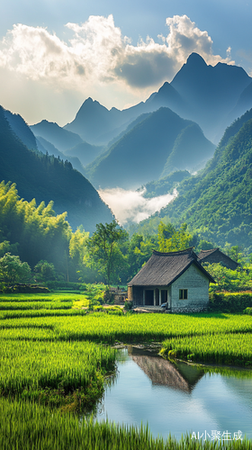 宫崎骏风格的绝美山水旅游胜地