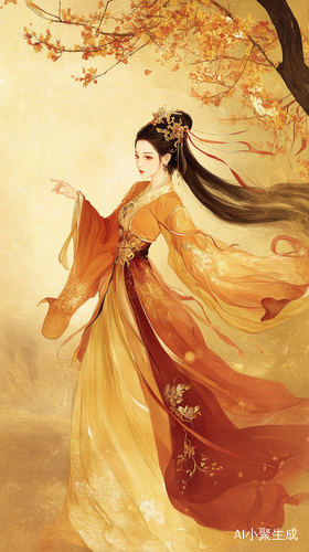 唐朝佳人轻盈舞动仙子降临绝美画卷