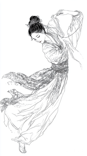 唐朝风韵佳人翩翩起舞的绝美画卷