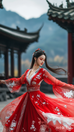 高端设计风格下的美女庭院舞蹈全景展示