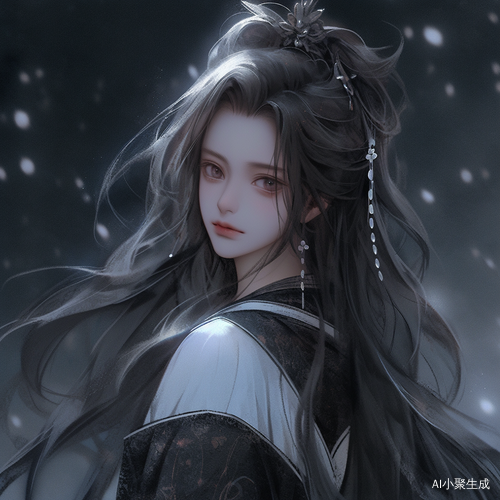 黑夜中的启明星中国风少女的灵气与光辉
