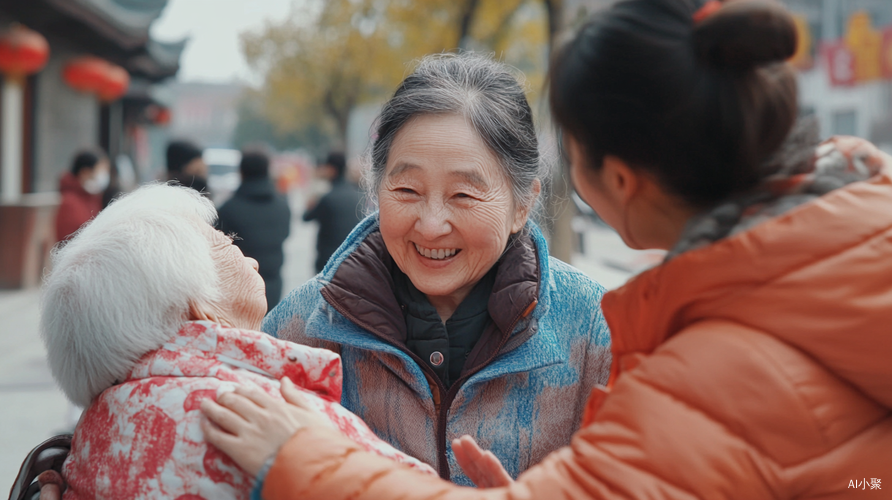 关爱老人传递温暖年轻人关心老年人生活