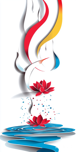 奥运五环跳水项目剪纸效果设计
