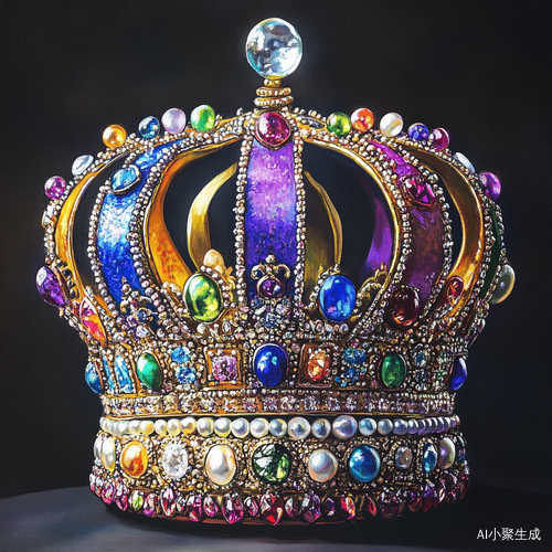 绚丽多彩的王冠与珍珠宝石的奇幻之美