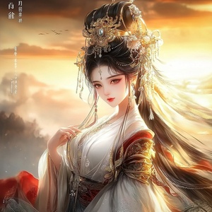 吉祥智慧璎珞光华炁圣母娘娘，身着神仙织绣华服，披挂璎珞玉饰，周身五色神光，头戴琉华金钗，手持神花，高贵圣洁，庒严宝相，吉祥智慧。