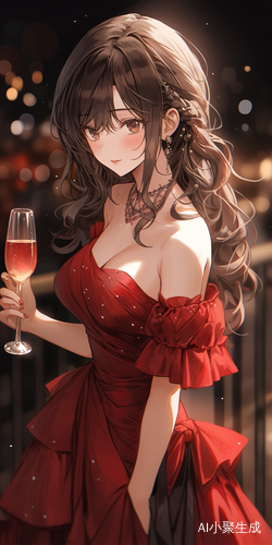 酒红色闪光全身礼服设计适合舞台演出