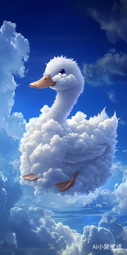 天空中白云绘制的鸭子