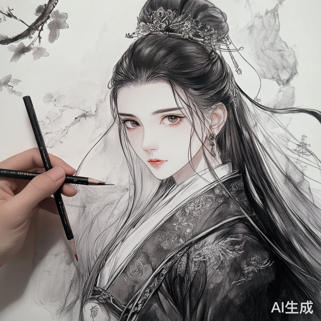 汉服女孩的优雅身影