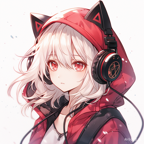 白发少女的红黄异瞳与黑色服饰搭配
