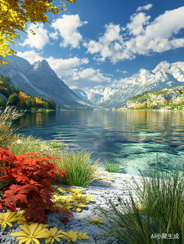 蓝天白云青山绿水的自然美景